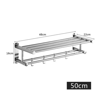 Suporte para Toalhas SteelRack em Aço Inoxidável – Prateleira de Parede que Poupa Espaço com Design Moderno e Minimalista para Casa de Banho e Cozinha