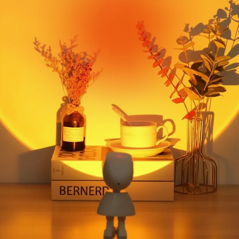 Astronaut Robot Rainbow Projection Lamp - Rechargeable Sunset Night Light 7