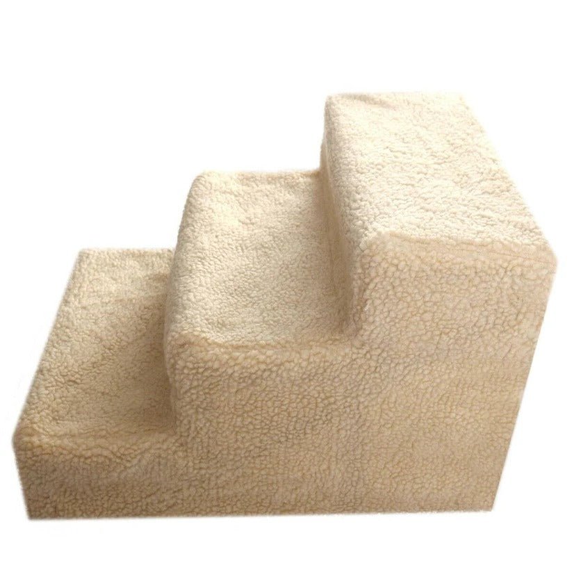 Portable 3-Step Dog Stairs for Small Pets - Lightweight, Detachable Fleece Cover, Sturdy Design 5
