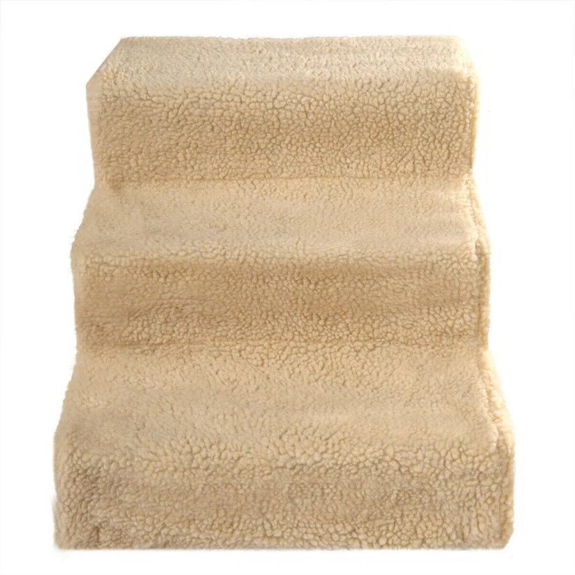 Portable 3-Step Dog Stairs for Small Pets - Lightweight, Detachable Fleece Cover, Sturdy Design 2