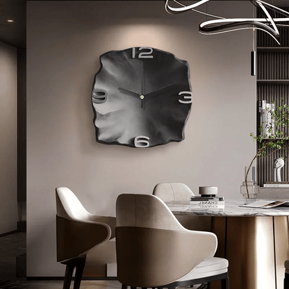 StoneAura - Horloge murale moderne à effet grès avec quartz silencieux