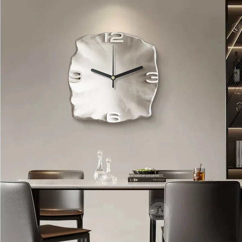 StoneAura - Horloge murale moderne à effet grès avec quartz silencieux