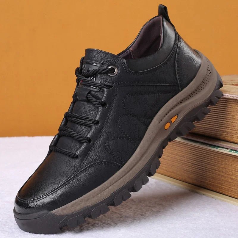 Carter Men's Waterproof Black Leather Hiking Shoes with Breathable Comfort 3