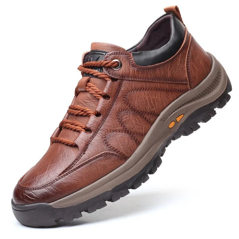 Carter Men's Waterproof Black Leather Hiking Shoes with Breathable Comfort 1