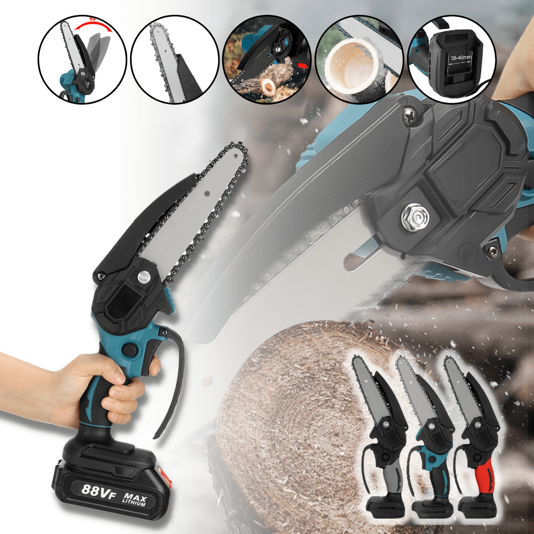Lightweight Electric Mini Chainsaw, 1200W Motor, One-Handed Operation, Cuts Branches Up to 12cm, Compatible with 18V Makita Batteries-1