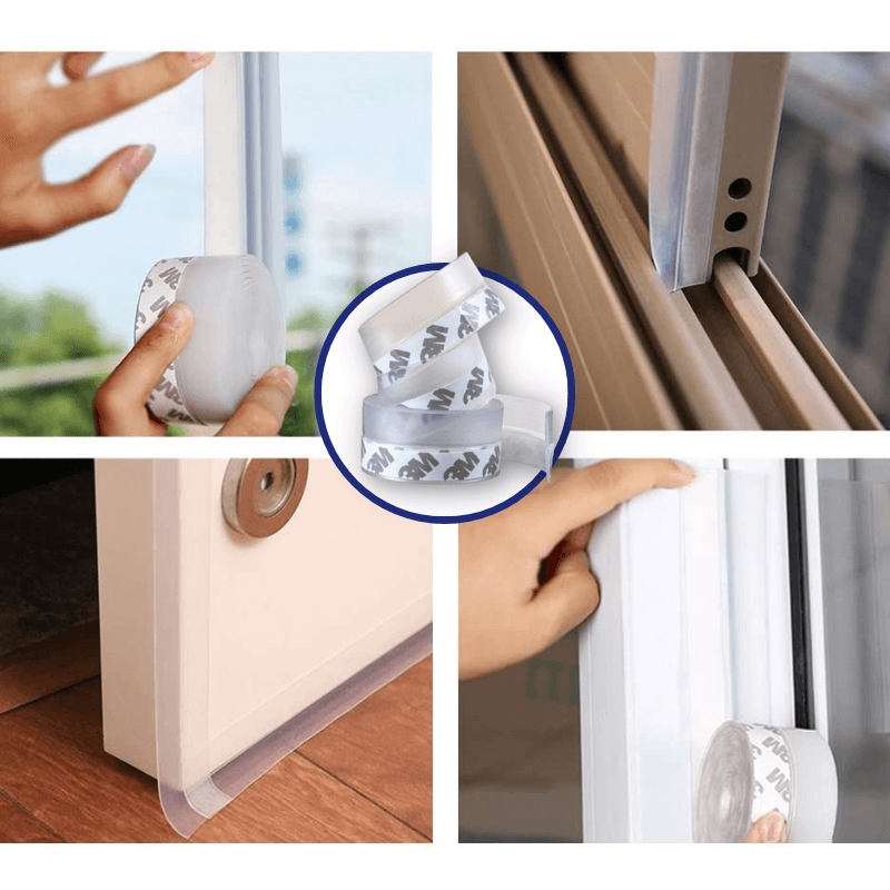 Self-Adhesive Weatherproof Draft Strip Tape for Windows and Doors – 5m x 35mm, Transparent, Easy Installation-3