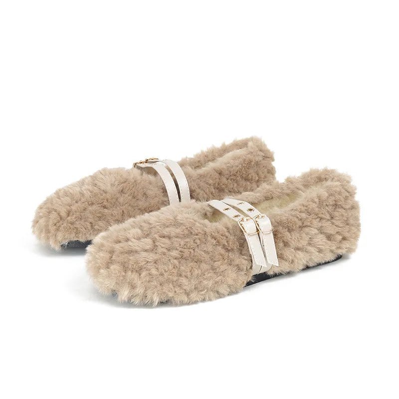 RIVETTE – Elegant Women’s Wool Fur Loafers with Double Rivets and Slip-On Comfort 5
