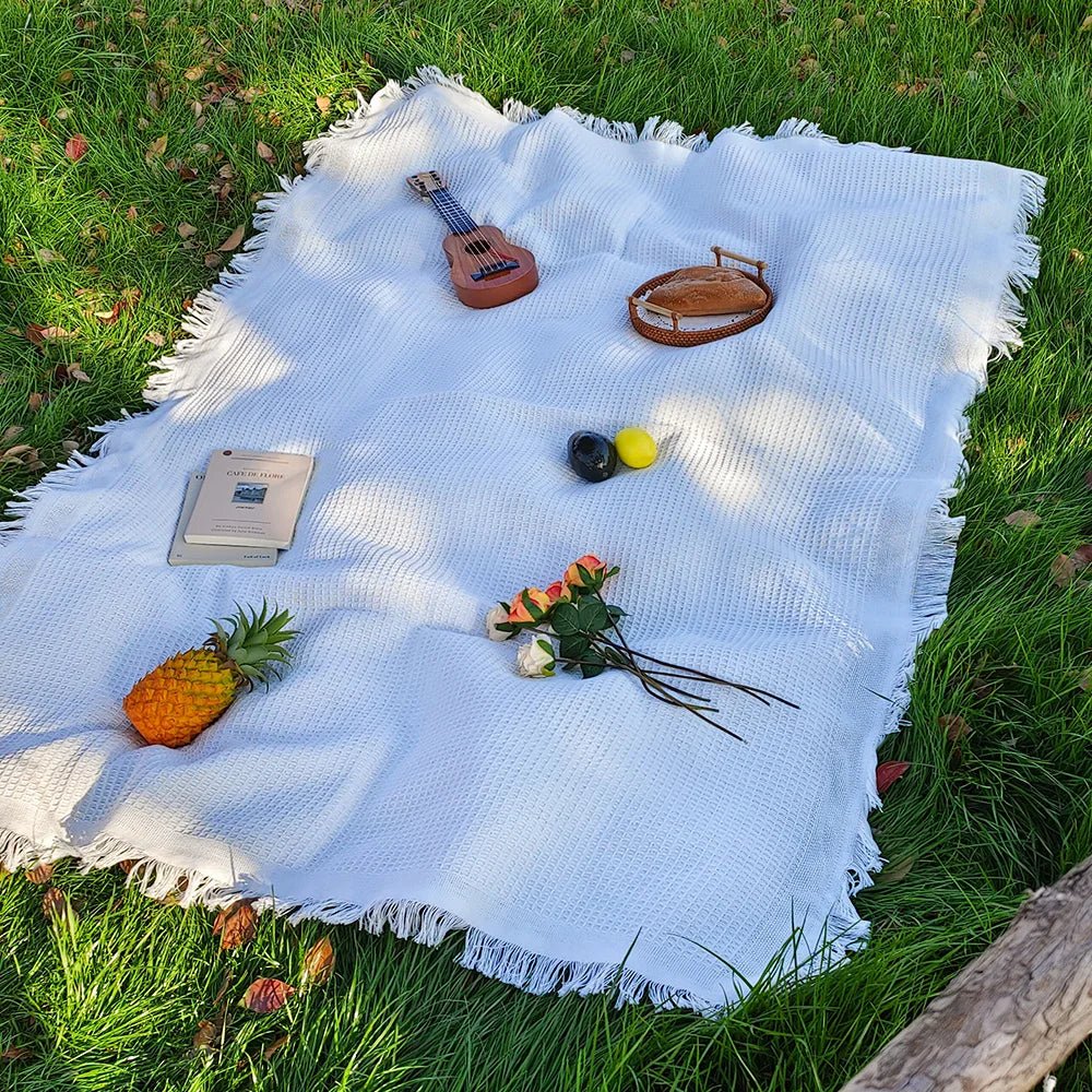 Sunweave - Cotton Blend Picnic Mat with Decorative Tassels for Outdoor Use 0