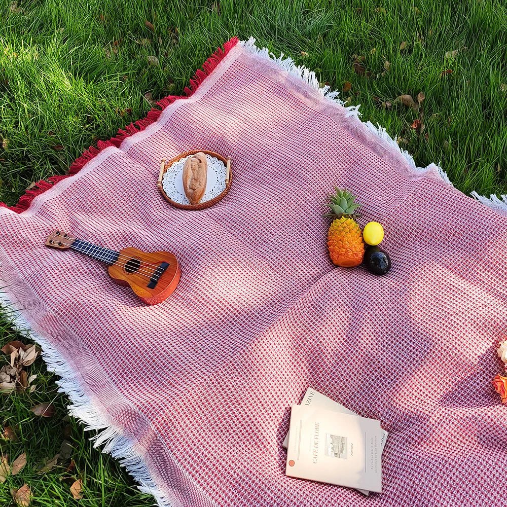 Sunweave - Cotton Blend Picnic Mat with Decorative Tassels for Outdoor Use 11