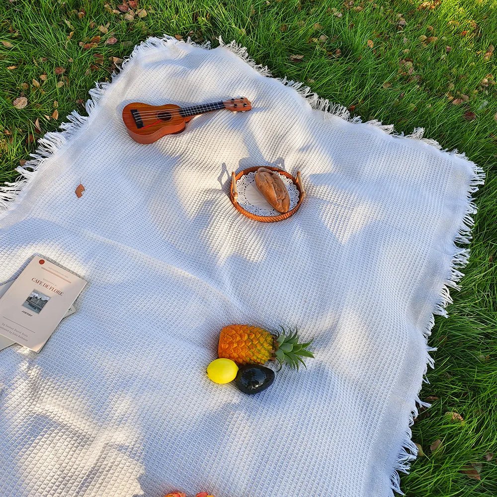 Sunweave - Cotton Blend Picnic Mat with Decorative Tassels for Outdoor Use 5