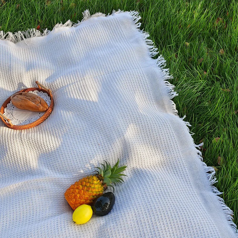 Sunweave - Cotton Blend Picnic Mat with Decorative Tassels for Outdoor Use 7