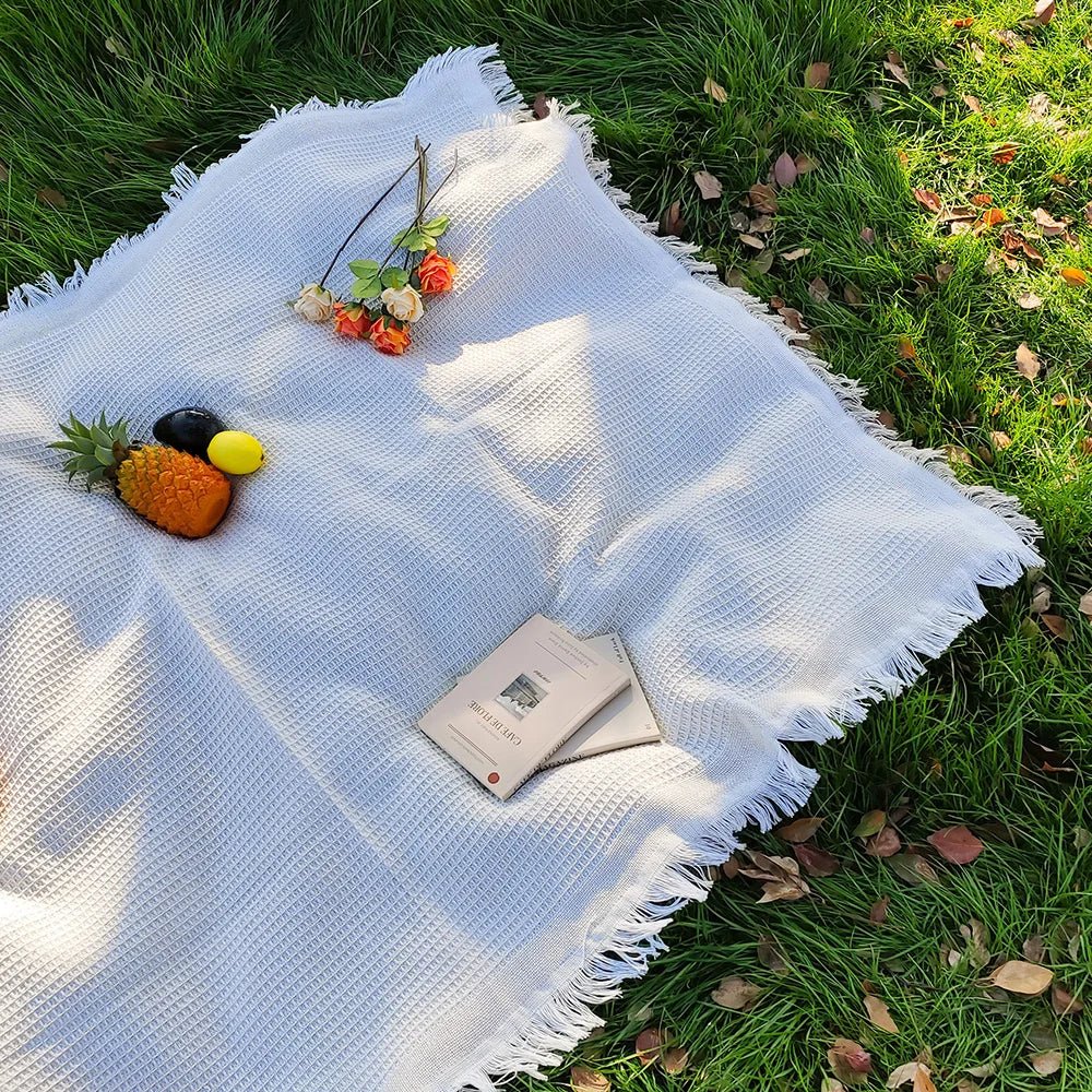 Sunweave - Cotton Blend Picnic Mat with Decorative Tassels for Outdoor Use 6