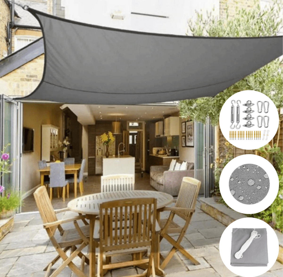 Sunshade Pro-water-repellent sun sail with UV protection for balcony, terrace & garden 1