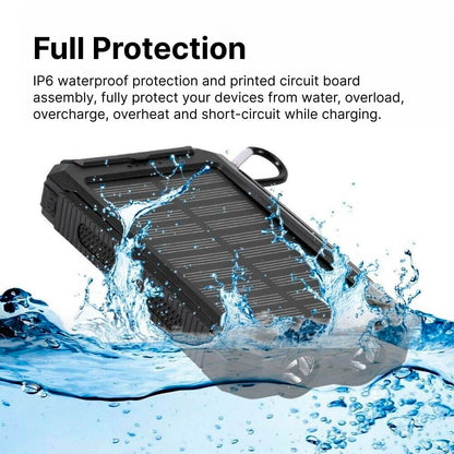 SUNVAULT MAX – Power Bank Solare Impermeabile con Capacità di 30000mAh