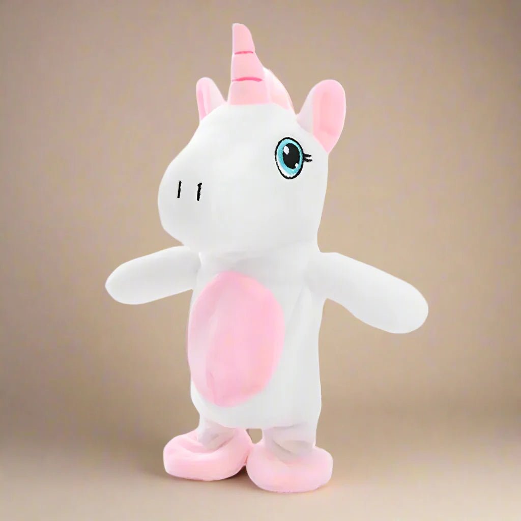 Talk-A-Tale Buddy - Peluche interattivo parlante e canterino per bambini - Design unicorno