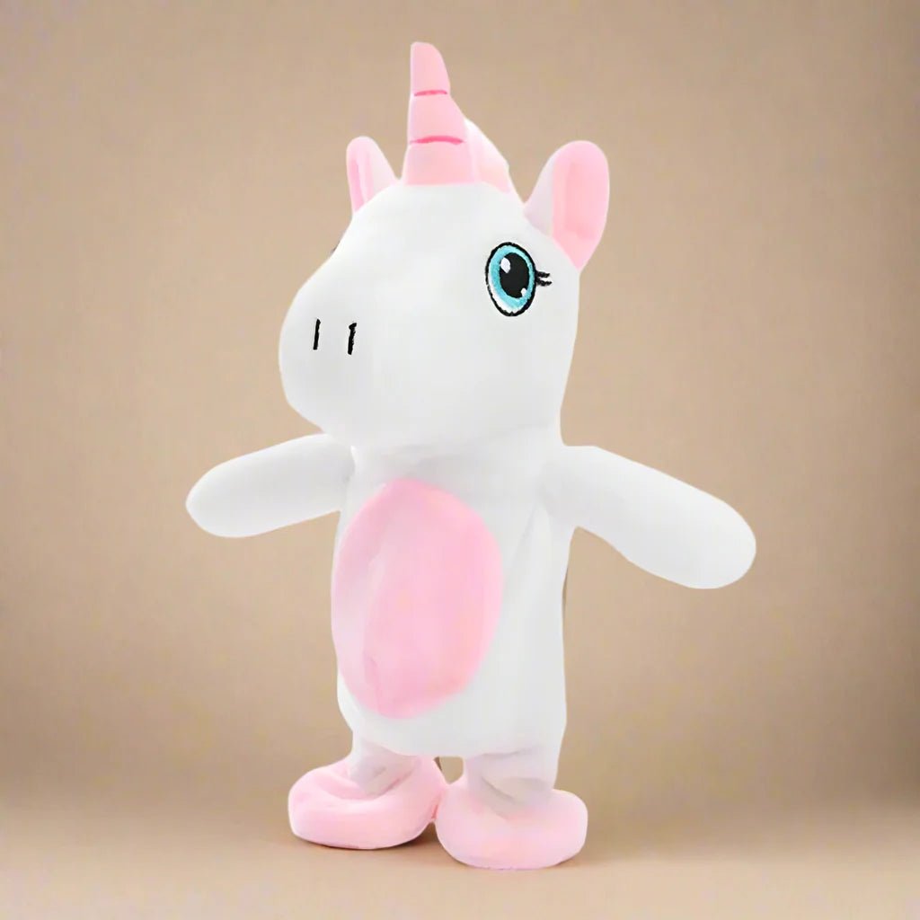 Talk-A-Tale Buddy - Peluche interattivo parlante e canterino per bambini - Design unicorno