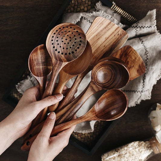  Teakcraft teak kitchen utensils set - durable & stylish for every kitchen-1