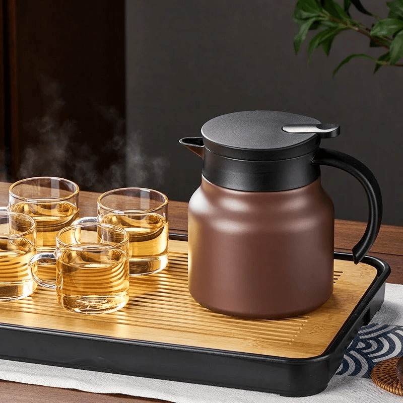 TeaLuxe – Théière Isolante avec Filtre en Acier Inoxydable et Céramique pour Thé Chaud ou Froid