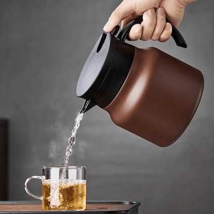 TeaLuxe – Théière Isolante avec Filtre en Acier Inoxydable et Céramique pour Thé Chaud ou Froid