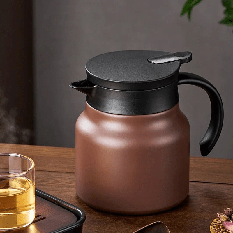 TeaLuxe – Théière Isolante avec Filtre en Acier Inoxydable et Céramique pour Thé Chaud ou Froid