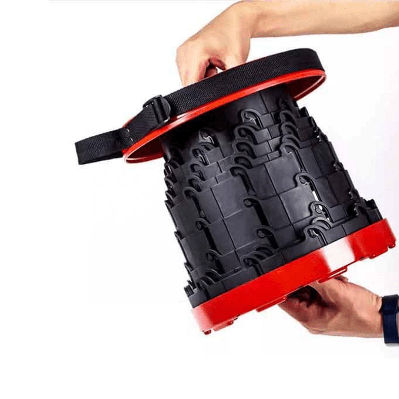 Telescopic Folding Stool - Adjustable Height, Lightweight, Portable Indoor/Outdoor Seat - 12 Positions, Weather-Resistant Polymer-1