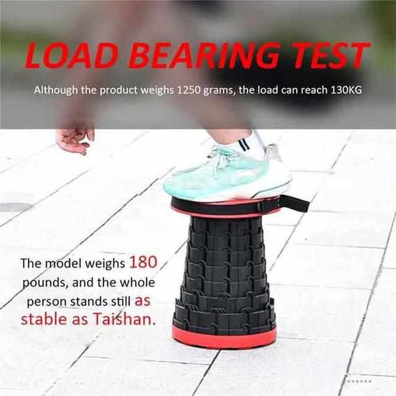 Telescopic Folding Stool - Adjustable Height, Lightweight, Portable Indoor/Outdoor Seat - 12 Positions, Weather-Resistant Polymer-5