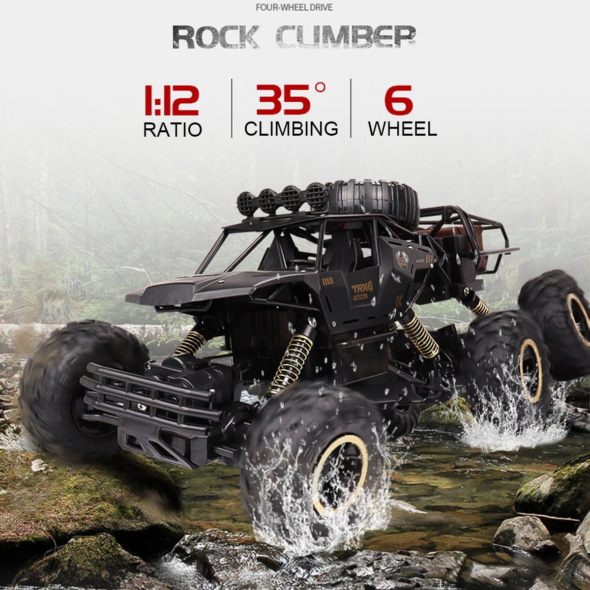 ROCKBEAST – 6WD RC Monster Truck with LED Lights, 52 km/h Speed, Off-Road Fun 7