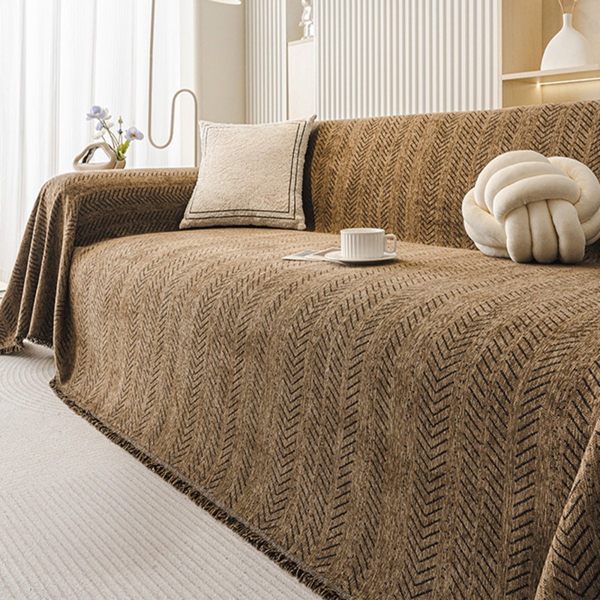 TexturaHome – Capa para sofá em chenille resistente a riscos