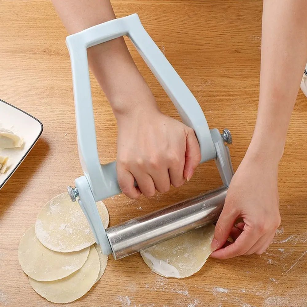 PrecisionPro Stainless Steel Adjustable Handheld Rolling Pin - Ergonomic T-Shape Design for Perfect Dough Thickness 0