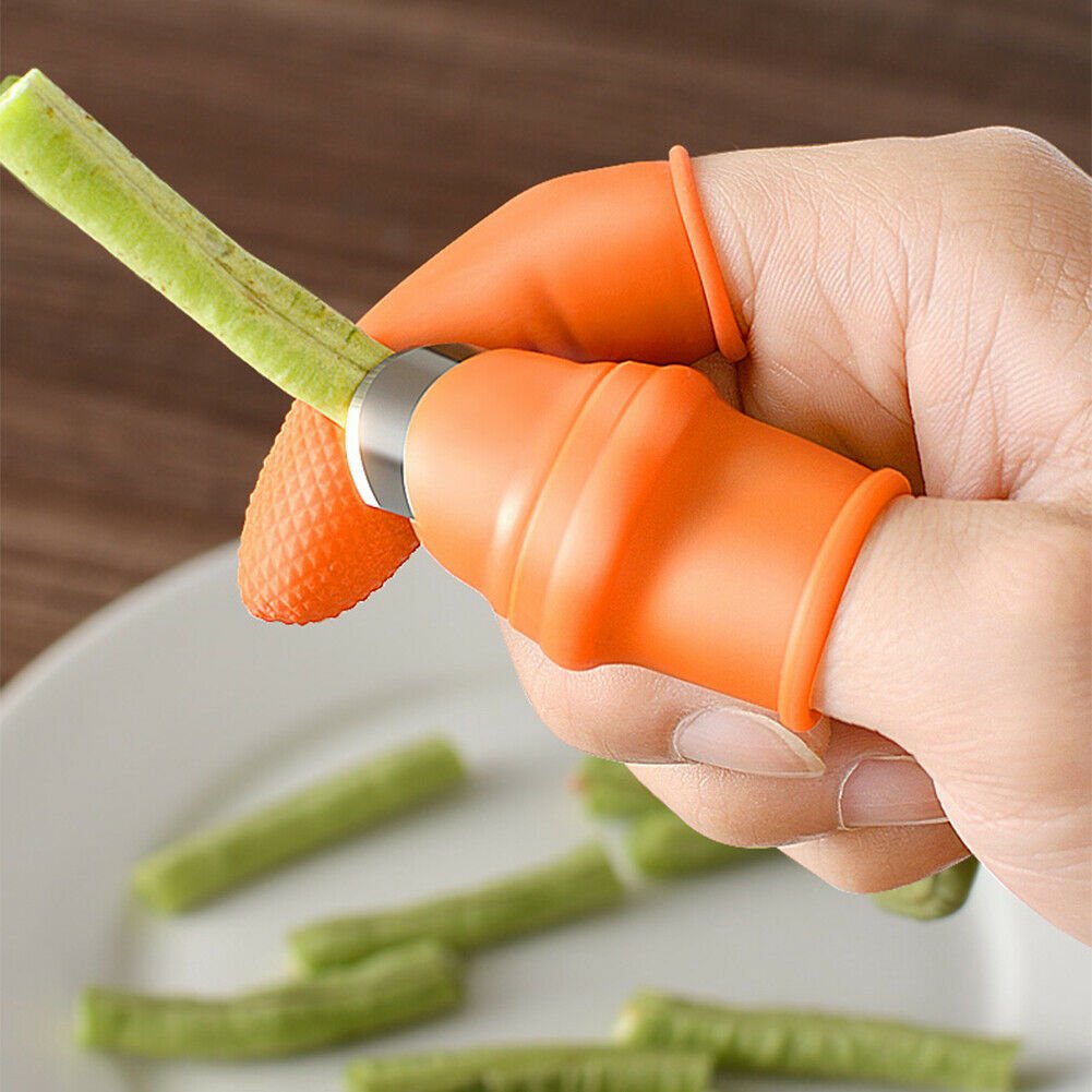 Ergonomic Gardening Tool Thumb Knife with Built-in Knife for Efficient Pruning and Harvesting – Orange Silicone Glove-3