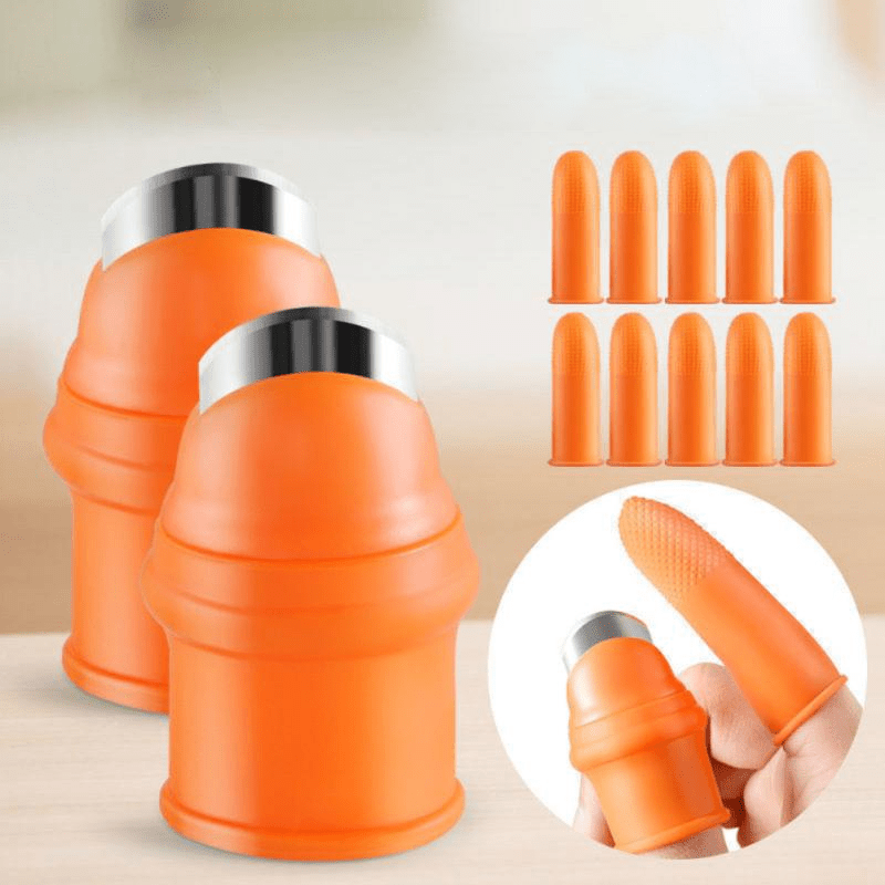 Ergonomic Gardening Tool Thumb Knife with Built-in Knife for Efficient Pruning and Harvesting – Orange Silicone Glove-6