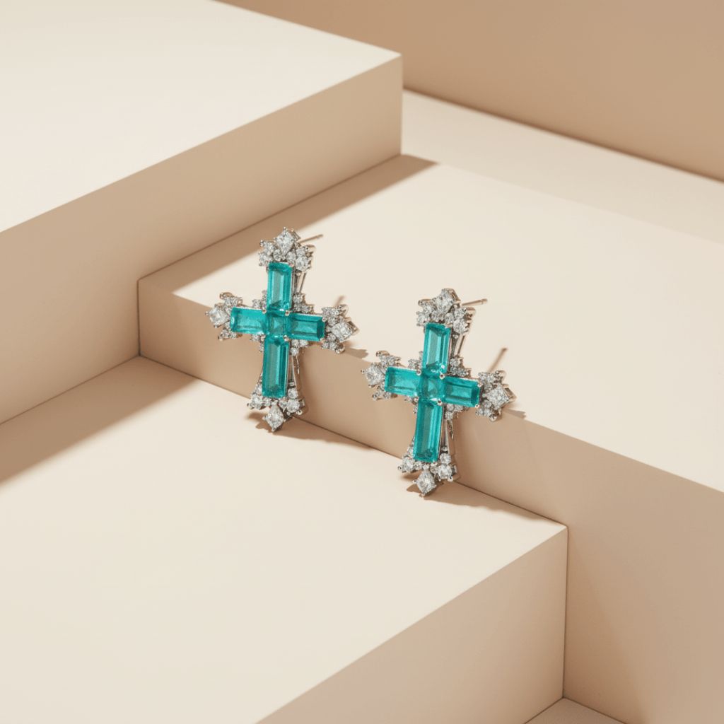 Mediterrane Getij Kruis Goud Zilver Sieradenset