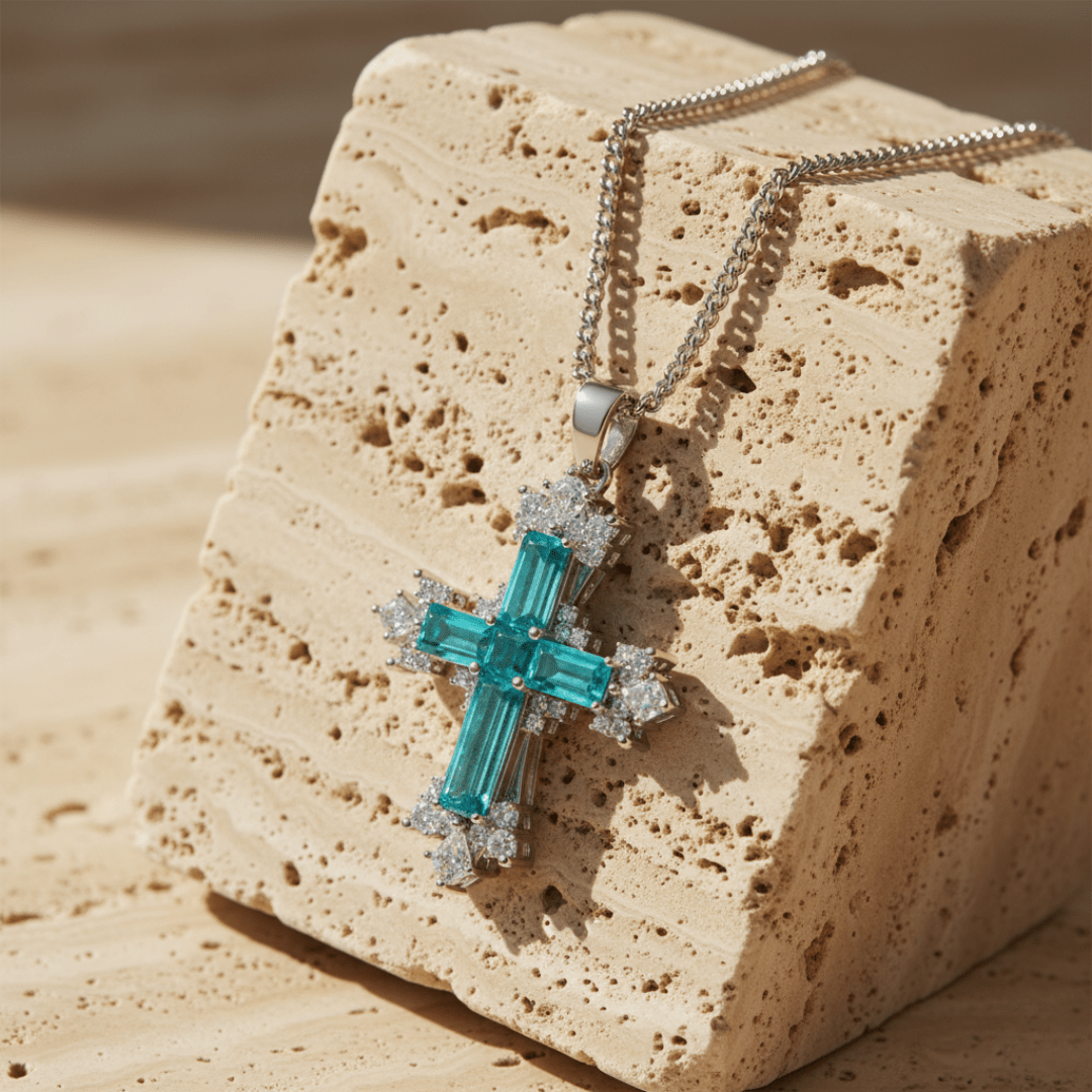 Conjunto de joyería cruzada de marea mediterránea en oro y plata