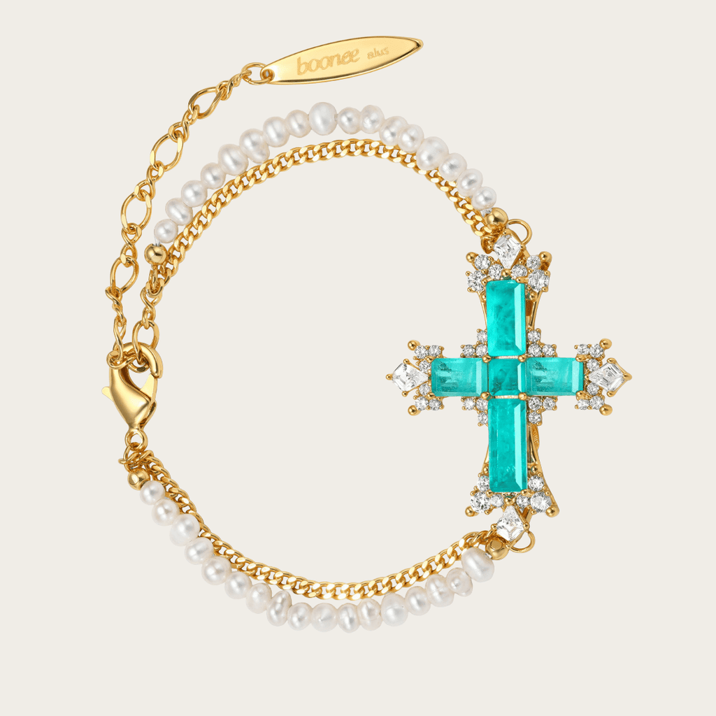 Mediterrane Getij Kruis Goud Zilver Sieradenset