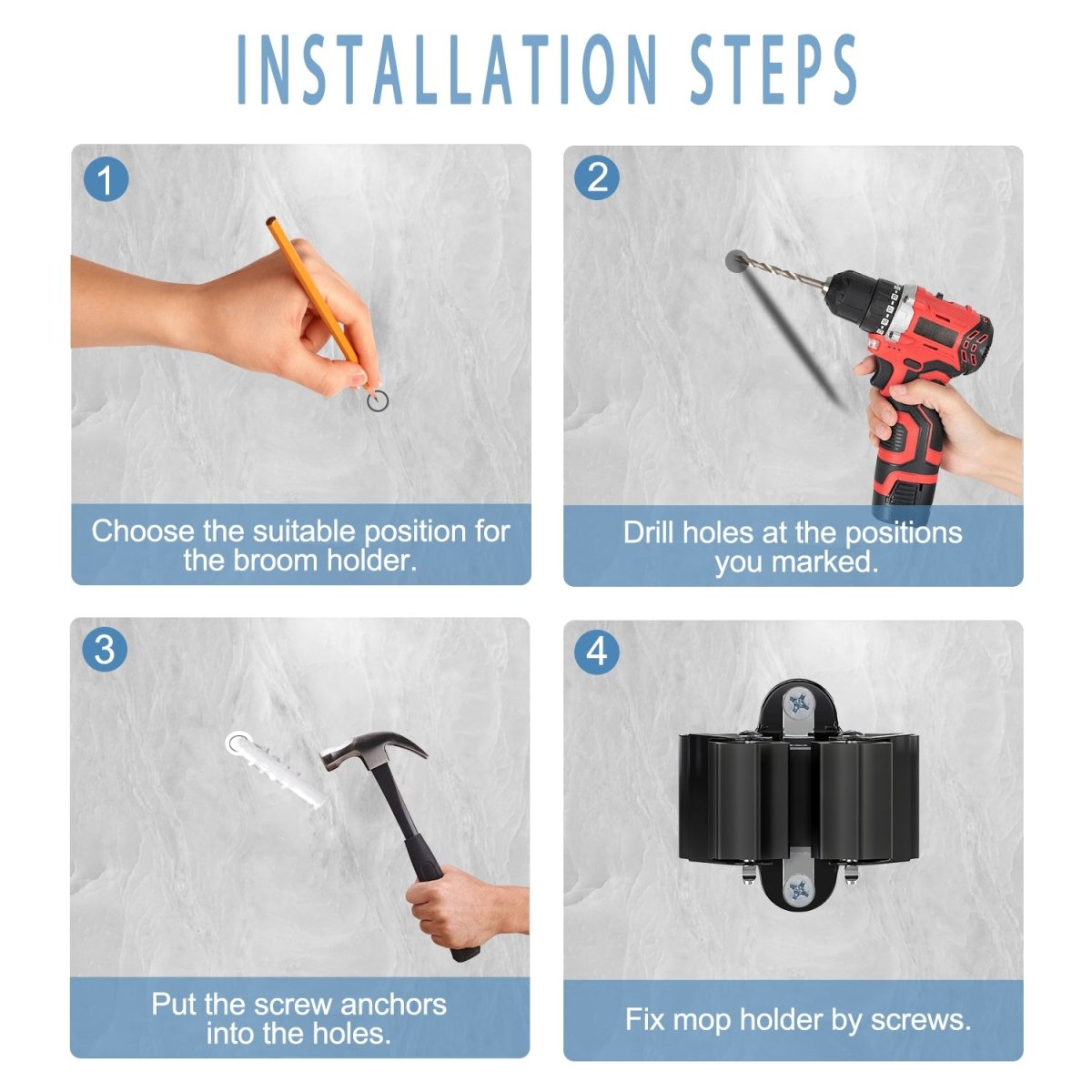 TIDYGARD – Wall-Mounted Garden Tool Holder with Anti-Slip Clamps