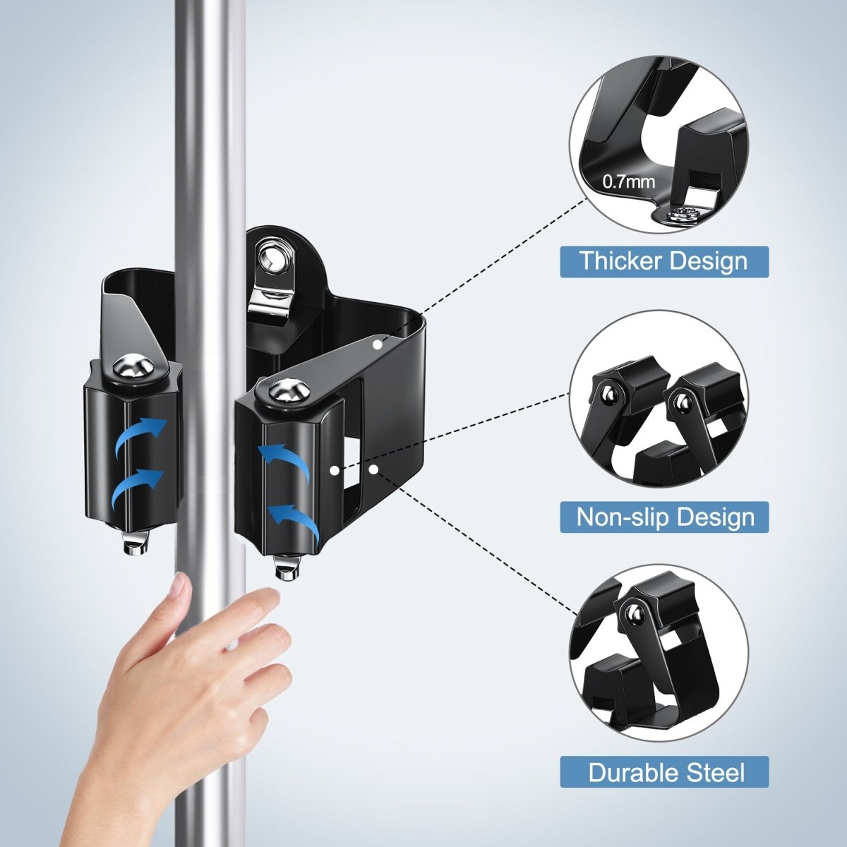 TIDYGARD – Wall-Mounted Garden Tool Holder with Anti-Slip Clamps