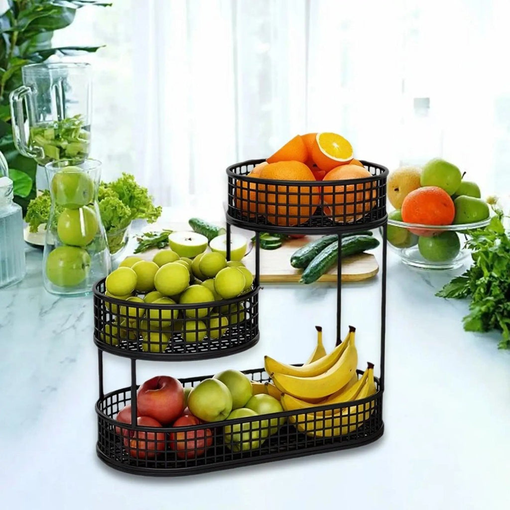 DECOGRID – Metal Multi-Tier Fruit & Snack Storage Basket for Kitchens, Sleek Design 4