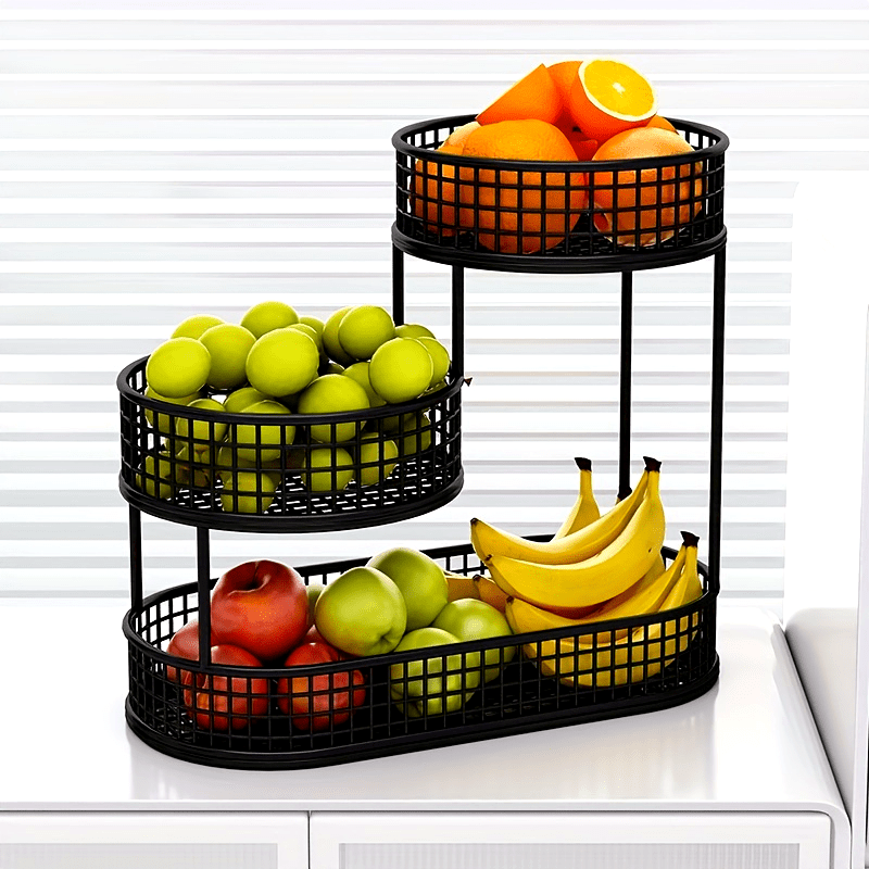DECOGRID – Metal Multi-Tier Fruit & Snack Storage Basket for Kitchens, Sleek Design 3