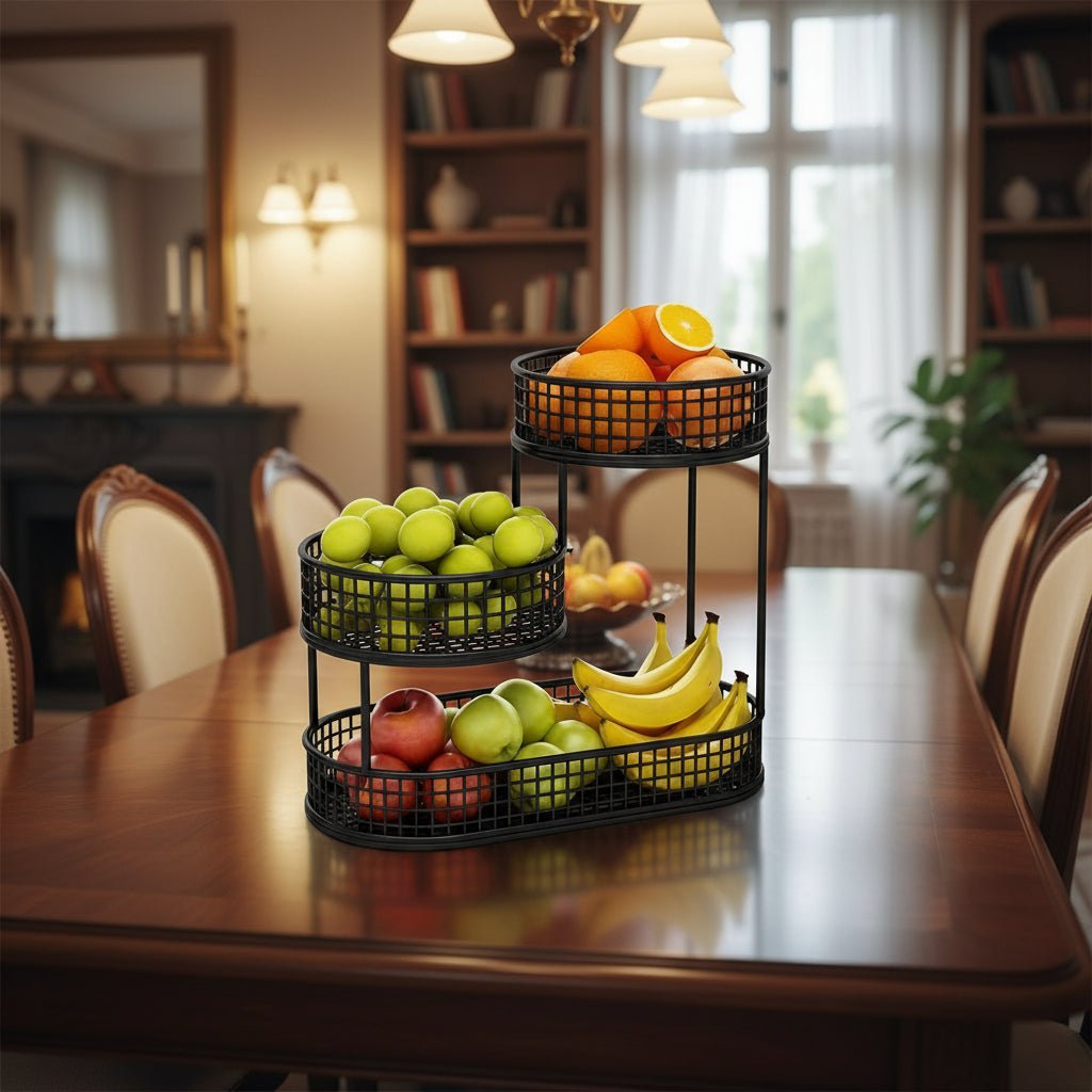 DECOGRID – Metal Multi-Tier Fruit & Snack Storage Basket for Kitchens, Sleek Design 2