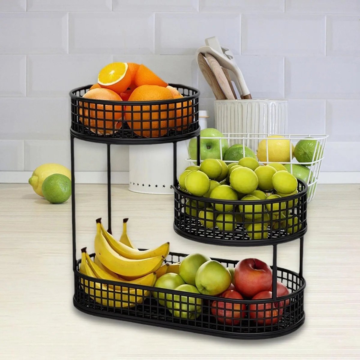 DECOGRID – Metal Multi-Tier Fruit & Snack Storage Basket for Kitchens, Sleek Design 1