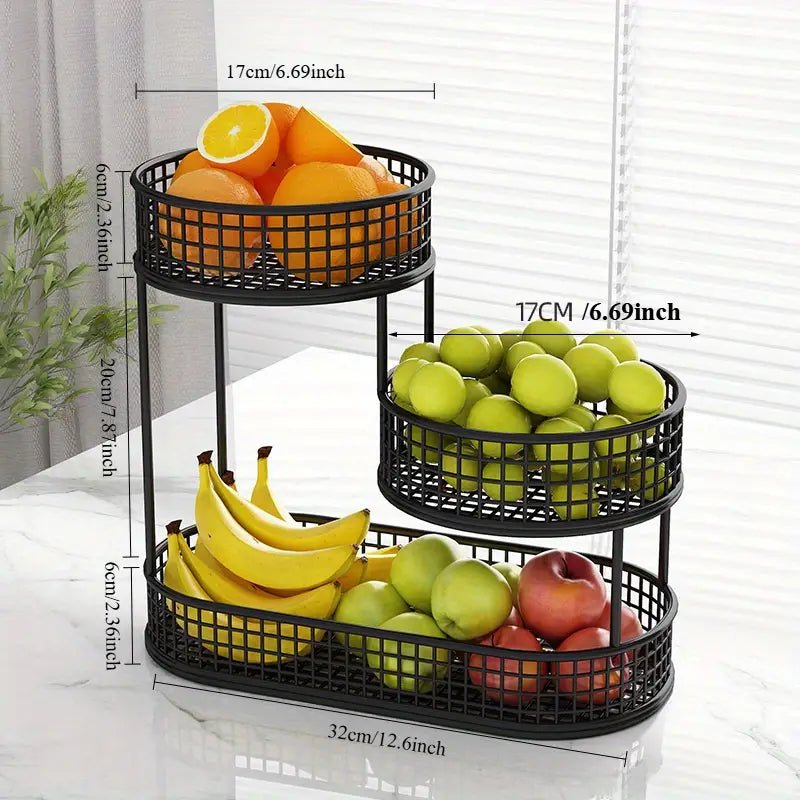 DECOGRID – Metal Multi-Tier Fruit & Snack Storage Basket for Kitchens, Sleek Design 6