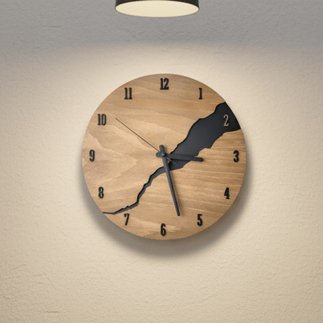 TIMBERLY – Elegant Wooden Wall Clock for Timeless Modern Home Styling