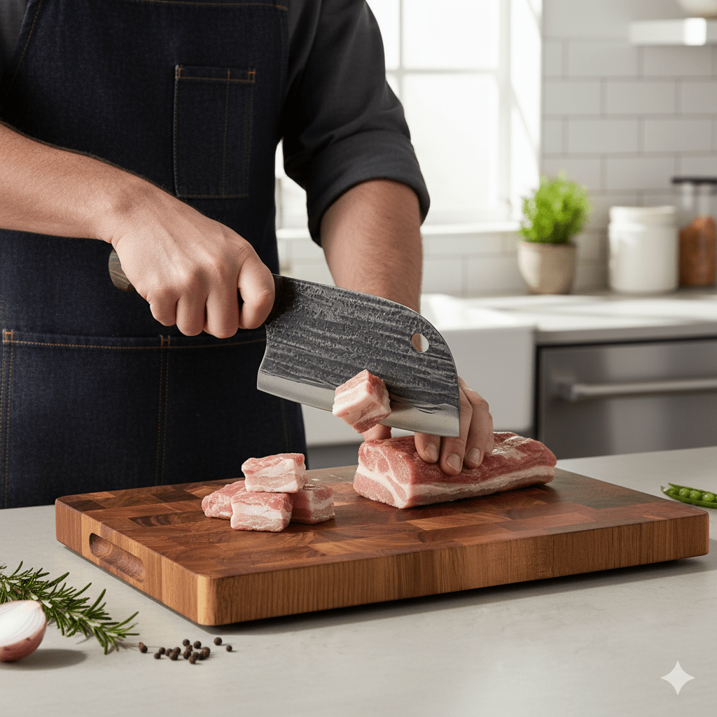 TIMBERSERVE – Antibacterial Acacia Wood Cutting Board with Elegant Chessboard Design