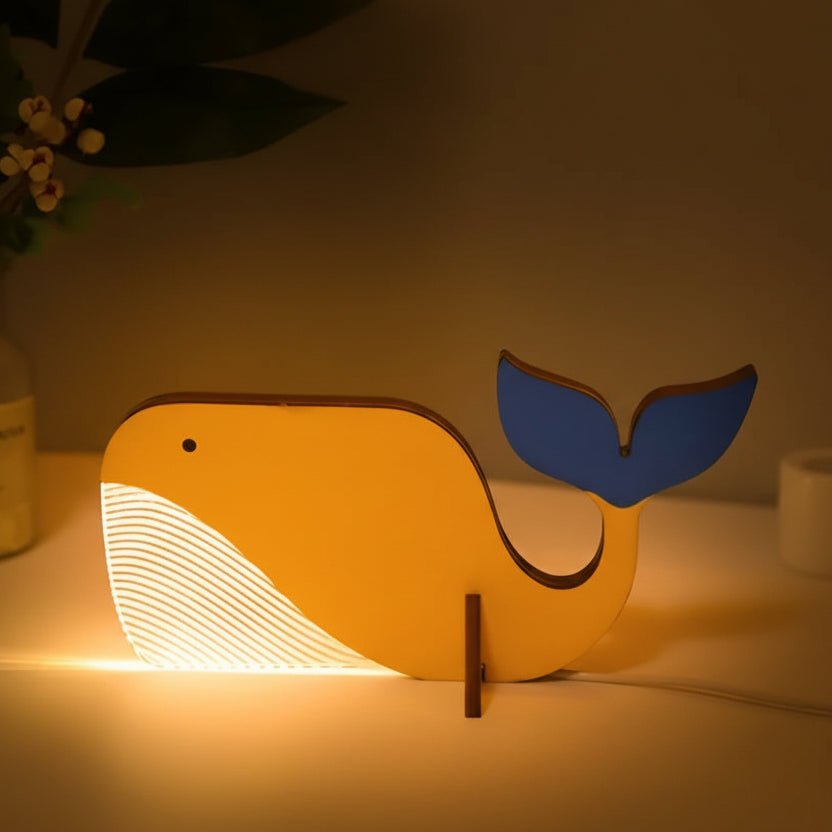 Whimsical Animal Table Lamp - Durable Wood & LED Night Light for Kids 1
