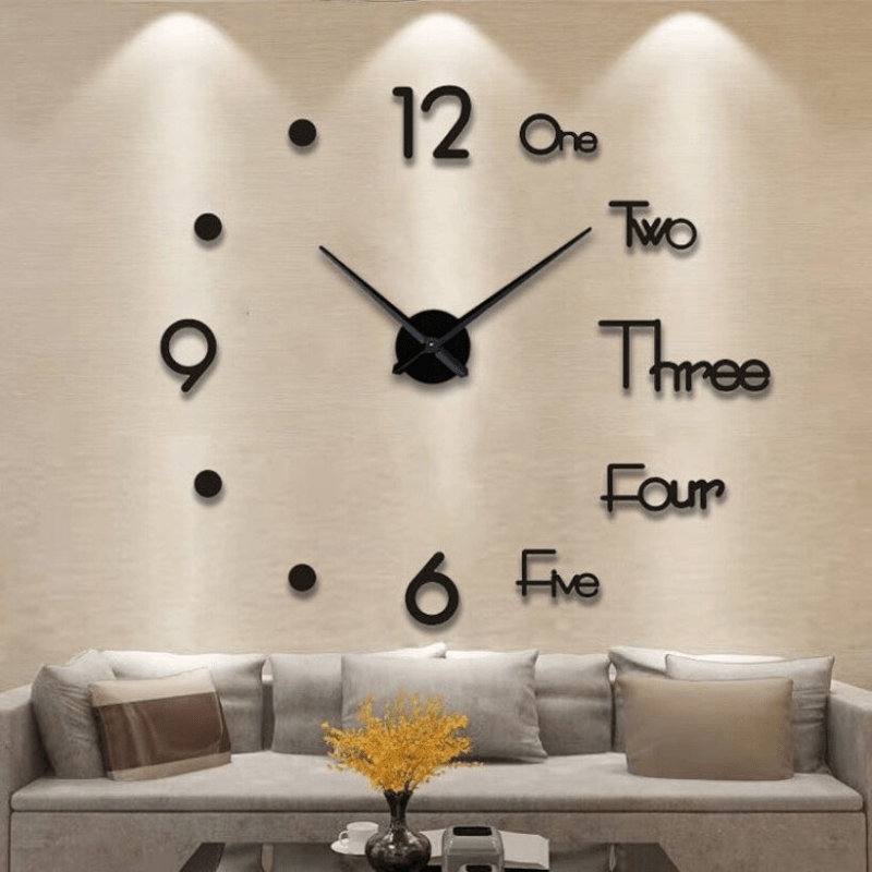 DEPTHAURA – Horloge murale silencieuse en acrylique 3D pour intérieurs modernes