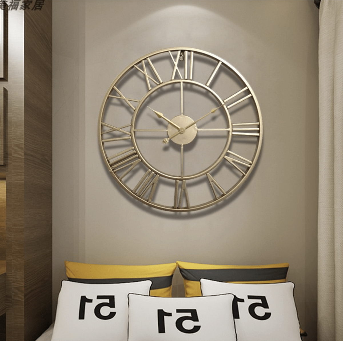 Elegant Skeleton Wall Clock - Gold or Bronze Wrought Iron Design for Home Decor 3