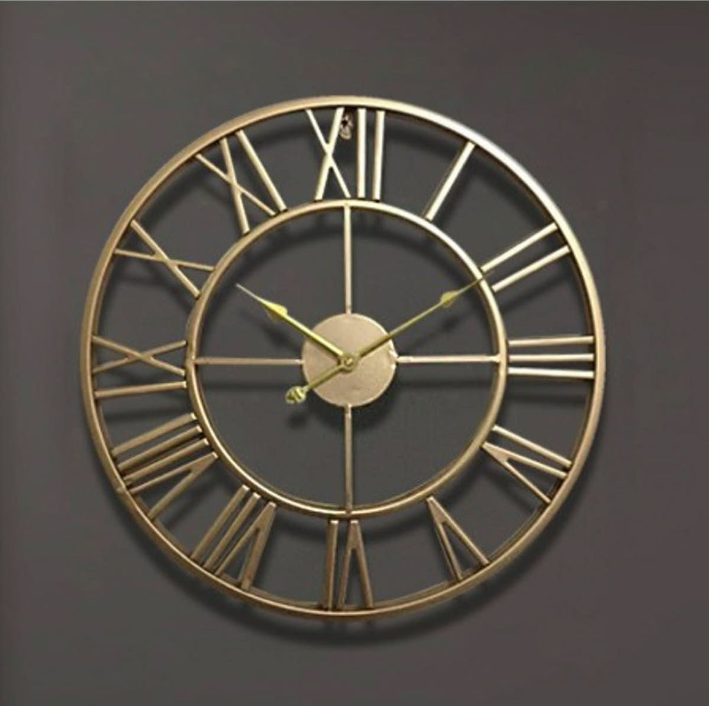 Elegant Skeleton Wall Clock - Gold or Bronze Wrought Iron Design for Home Decor 4