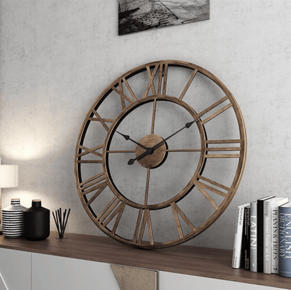 Elegant Skeleton Wall Clock - Gold or Bronze Wrought Iron Design for Home Decor 1