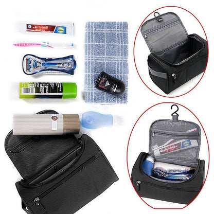  Practical toilet bag with water -repellent nylon and hook - ideal for travel-4
