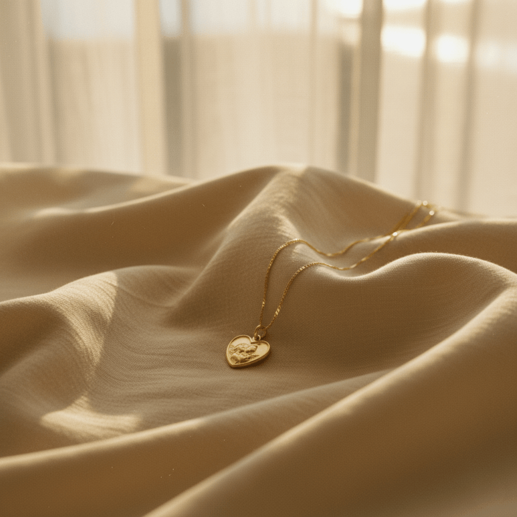 Angel Heart Gold and Silver Pendant Necklace